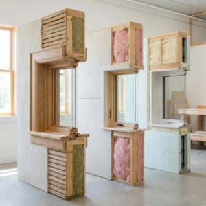 Cross-section view showing proper insulation and framing techniques during window replacement in Delmar DE, highlighting how windows should be securely installed for energy efficiency and durability.