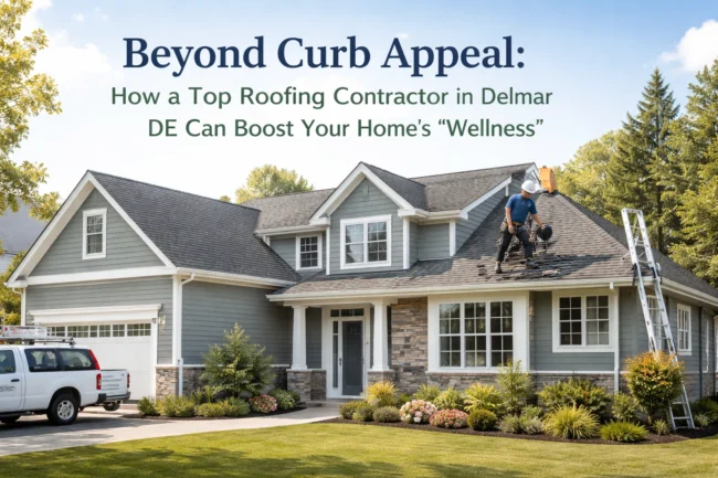 Roofing Contractor Delmar DE | Trusted Experts for Healthy, Durable Homes Professional roofing contractor working on a residential roof in Delmar, DE, demonstrating expert installation and home protection services.