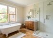 Walk-in shower vs freestanding soaking tub comparison in a Chester County PA primary bathroom renovation