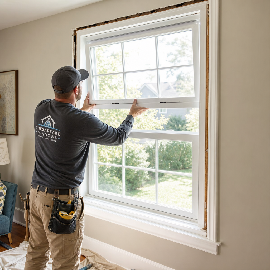 Professional window installation in a Chester County PA home by a licensed contractor